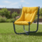 Yellow padded garden lounge chair with metal frame by Outex Spor