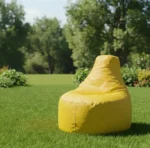 Yellow comfortable garden bean bag seat impertex fabric Outex Spor