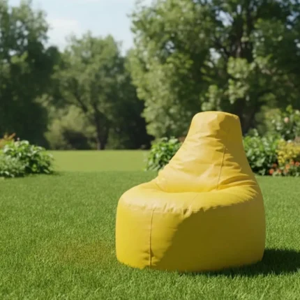 Yellow comfortable garden bean bag seat impertex fabric Outex Spor