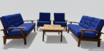 Java Wooden Sofa Set (Large Model) - Image 3