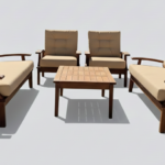 Java Wooden Sofa Set (Large Model)