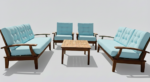 Java Wooden Sofa Set (Large Model) - Image 2