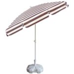Brown Striped Beach Umbrella 200 cm.