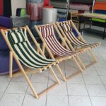 Wooden Chaise Lounge Chair with Folding Headboard - Image 2