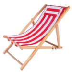 Wooden Chaise Lounge Chair with Folding Headboard - Image 3