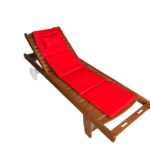 Folding Headrest Sunbed Cushion with Acrylic Fabric