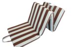Folding Striped Sunbed Cushion with Acrylic Fabric