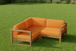 Pera Wooden Sofa Set - Image 4