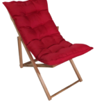 Fluffy Folding Wooden Chaise Lounge Chair - Image 5