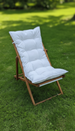 Fluffy Folding Wooden Chaise Lounge Chair - Image 3