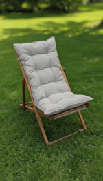 Fluffy Folding Wooden Chaise Lounge Chair - Image 4