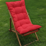 Fluffy Folding Wooden Chaise Lounge Chair
