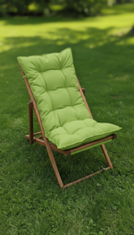 Fluffy Folding Wooden Chaise Lounge Chair - Image 2