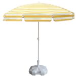 Yellow Striped Beach Umbrella 200 cm.