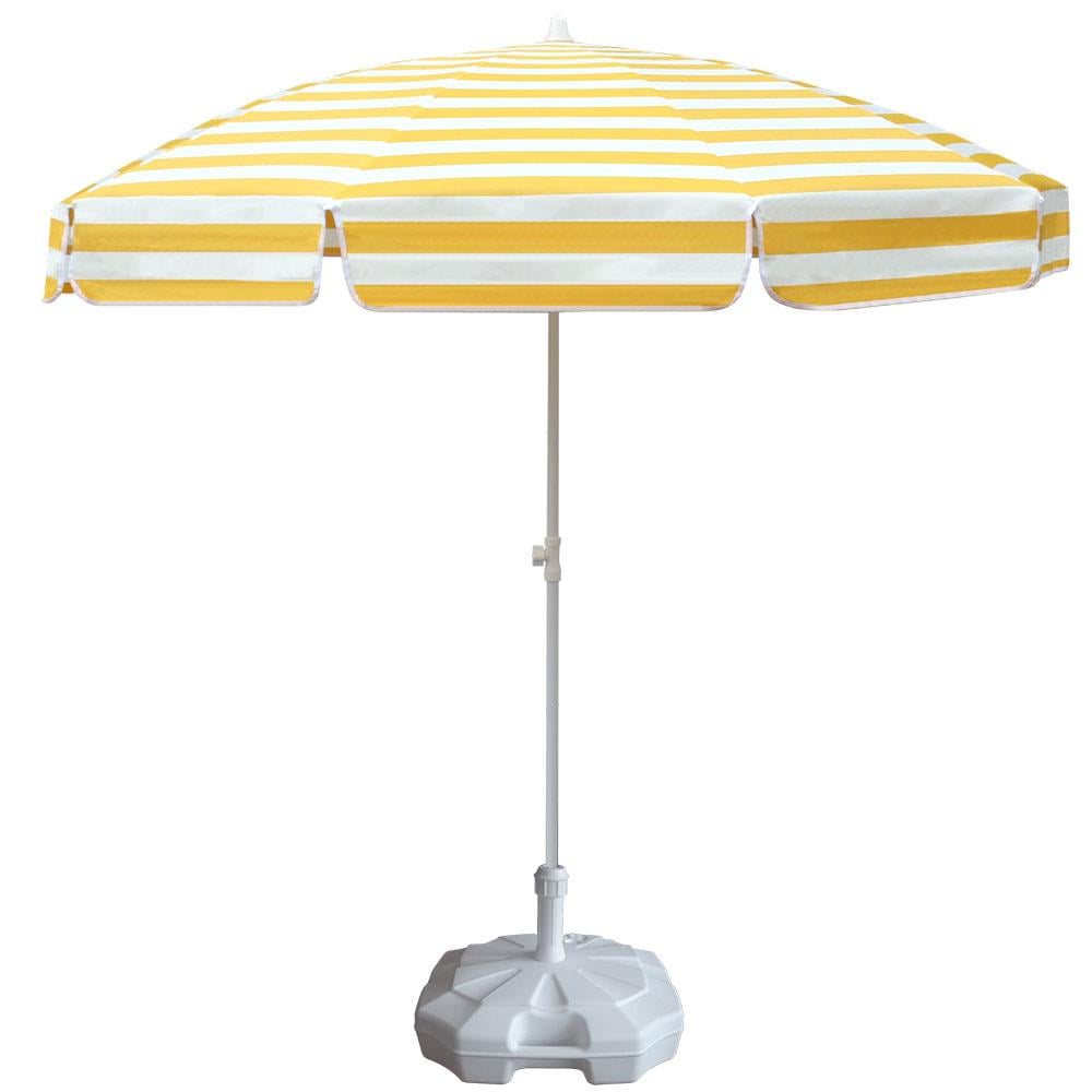 sari-cizgili-plaj-semsiyesi-200-cm.-f69272 Yellow Striped Beach Umbrella 200 cm. - Image 1