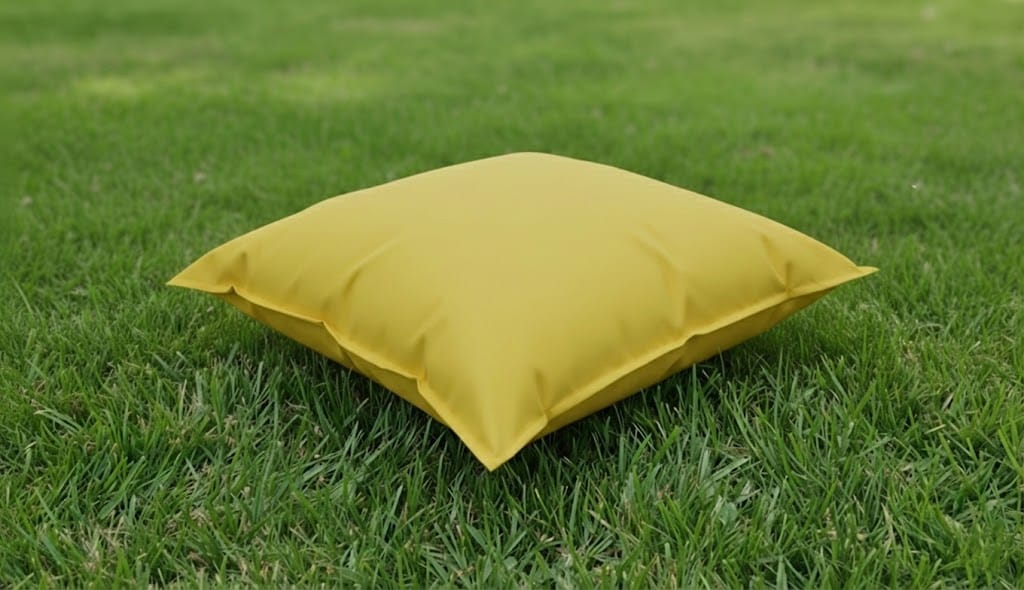 Yellow square garden cushion 70x70 cm water resistant for patio and lawn by Outex