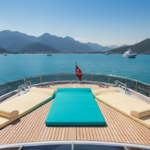 SİRELLA Fabric Yacht and Cruise Boat Sunbed with Support Cushion