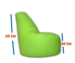 Green bean bag chair dimensions 80 cm height 30 cm seat height Outex Spor