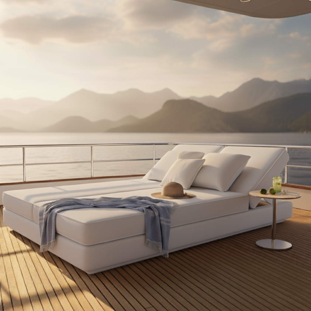 yat-icin-duble-sunbed-sirella-kumasli-e14565 Double SUNBED SIRELLA Fabric (SET) for Yacht - Image 1